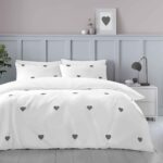 Embroidered Heart Duvet Cover
