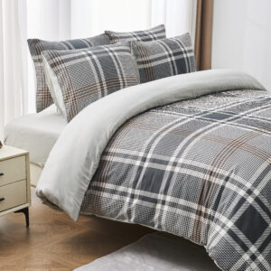 Conall Check Printed Duvet Set