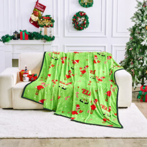 Xmas Flannel Sherpa Printed Throw